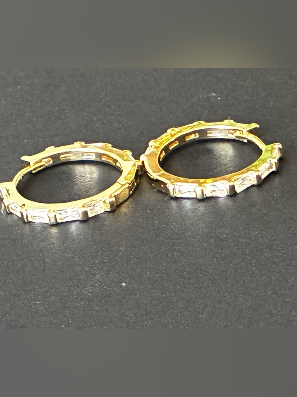 Gold Tone Textured Hoop Earrings